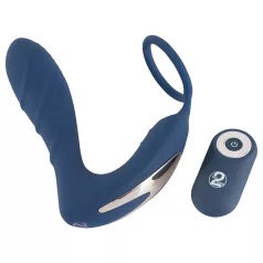   You2Toys - análny vibrátor na prostatu s erekčným krúžkom - modrý