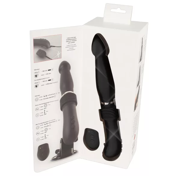 You2Toys - strojný vibrátor na diaľkové ovládanie - čierny - nabíjateľný