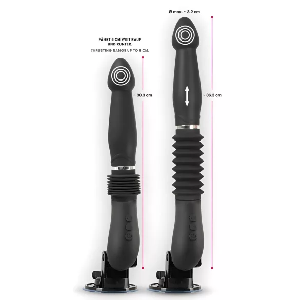 You2Toys - strojný vibrátor na diaľkové ovládanie - čierny - nabíjateľný