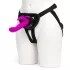 Happyrabbit - strap-on vibrátor pre dvojice - zajačik - fialový