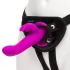 Happyrabbit - strap-on vibrátor pre dvojice - zajačik - fialový
