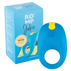   ROMP Juke - vibračný erekčný krúžok - vodotesný - modrý