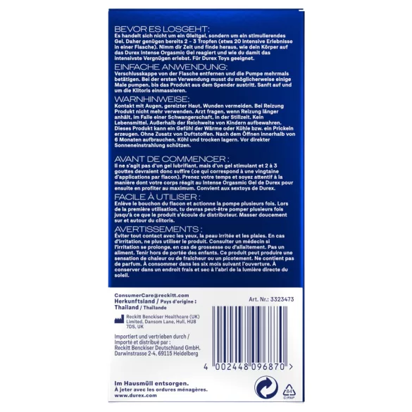 Durex Intense Orgasmic - stimulačný gél na klitoris (10 ml)