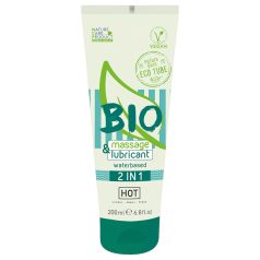   HOT Bio 2IN1 - lubrikant a masážny gél na vodnej báze - 200 ml