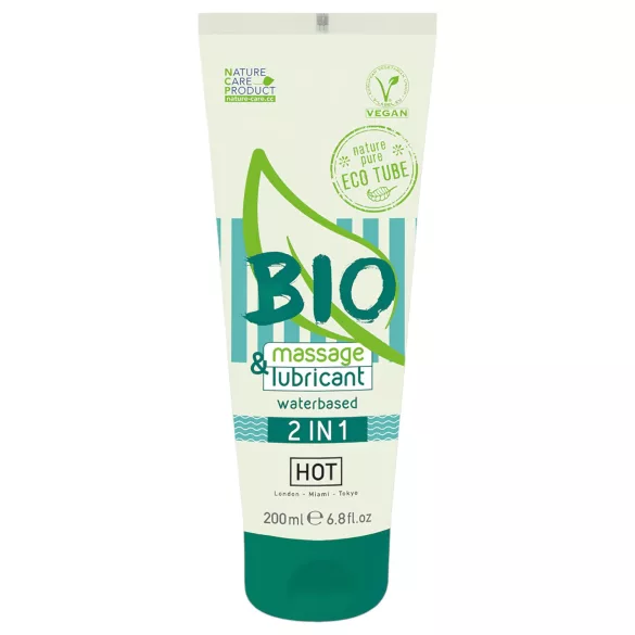 HOT Bio 2IN1 - lubrikant a masážny gél na vodnej báze - 200 ml