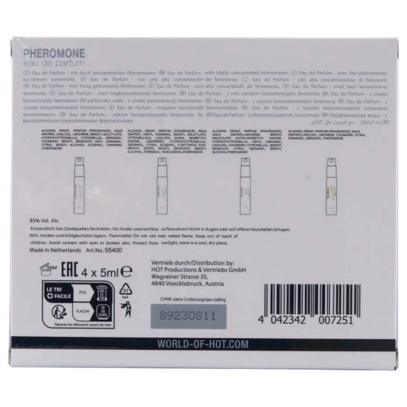 HOT - feromónový parfum pre ženy - darčekové balenie - 4x5 ml