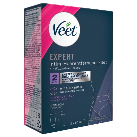 Veet - intímny depilačný krém a hydratačná pena pre ženy (2×50 ml)