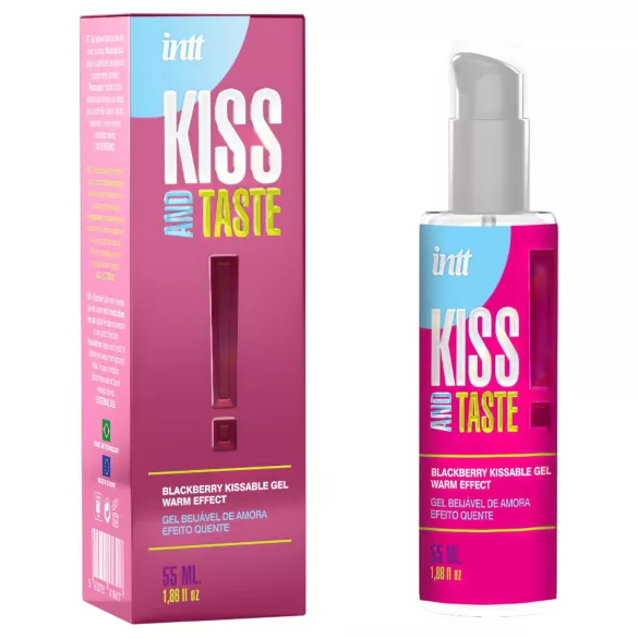 Intt Kiss and Taste - lubrikačný gél s hrejivým efektom - černica - 55 ml