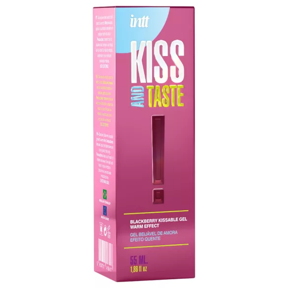 Intt Kiss and Taste - lubrikačný gél s hrejivým efektom - černica - 55 ml