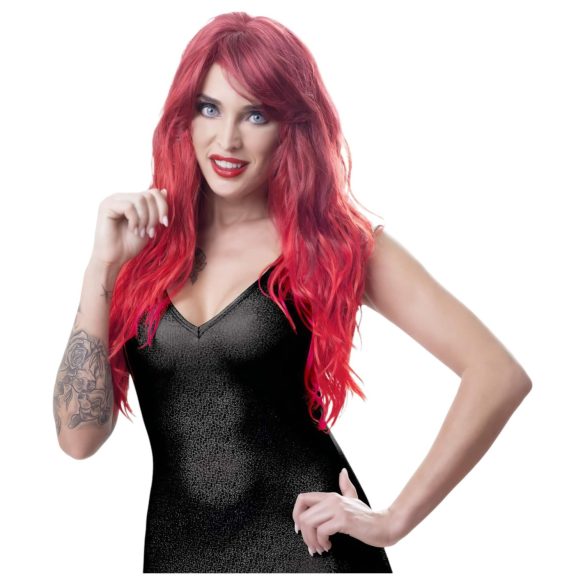 Cottelli - parochňa dlhé vlnité s ofinou - červená