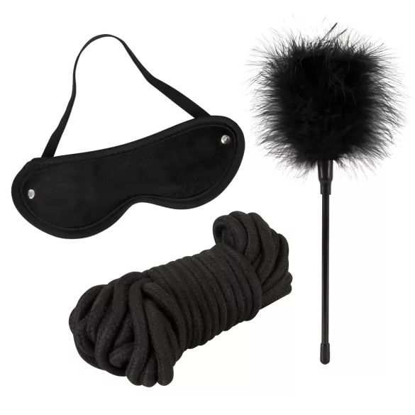 Master & Slave - BDSM sada na zväzovanie - umelá koža - hnedo-čierna