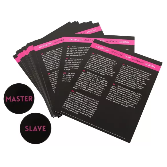 Master & Slave - BDSM sada na zväzovanie - umelá koža - hnedo-čierna