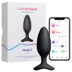   Lovense Hush 2 S - aplikáciou ovládaný análny vibrátor (38 mm, čierny)