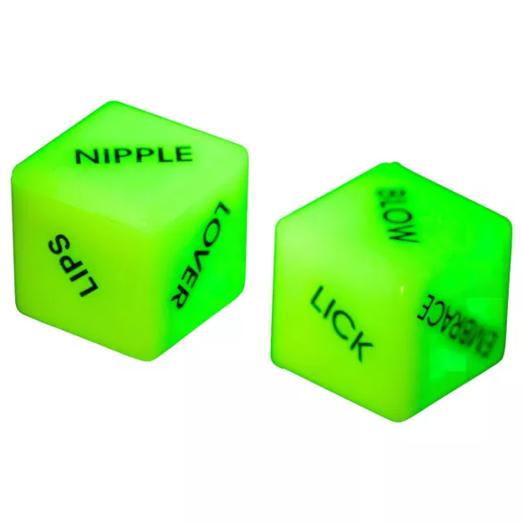 Glow Dice - svietiaca kocka - erotická hračka - fosforeskujúca