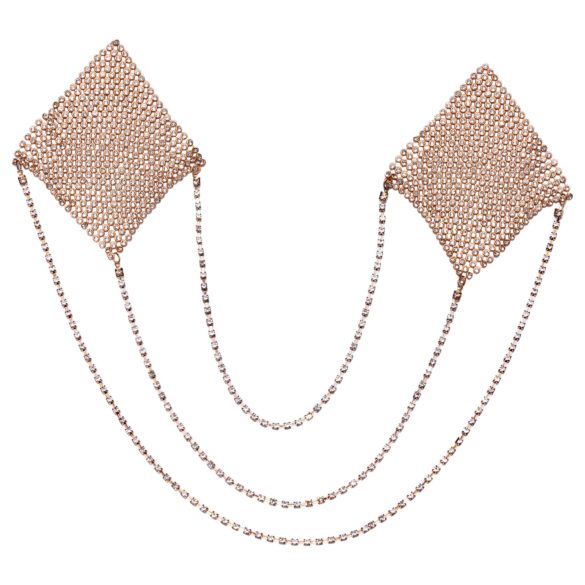 Cottelli - ozdoba na bradavky s reťazou - zlatá