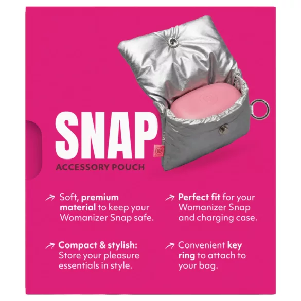 Womanizer Snap - úložné vrecko s príveskom na kľúče (strieborné)
