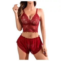   JSY 058 - erotická súprava spodnej bielizne - červená (L-XL)
