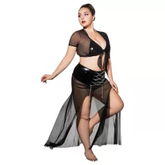 JSY 065 - čierna babydoll súprava (XL-2XL)