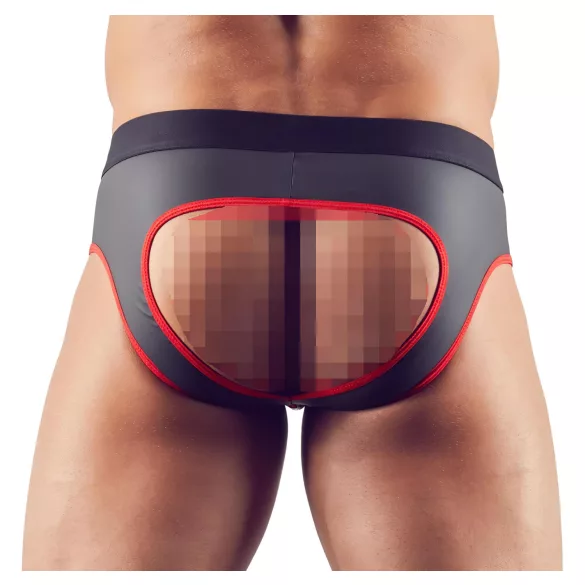Svenjoyment - pánske otvorené jock slipy - čierne - XL