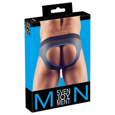   Svenjoyment - pánske otvorené jockstrap slipy - čierna/modrá - M