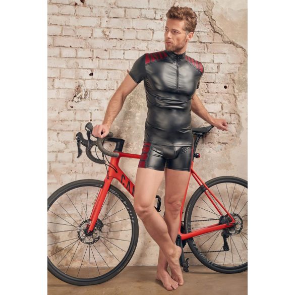 NEK - čierna pánska bunda s červenými vložkami na zips - XL