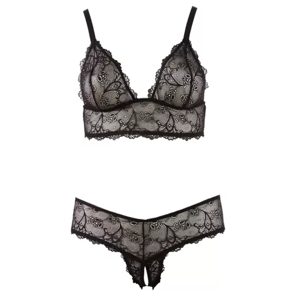Cottelli - plus size čipková súprava spodnej bielizne - čierna