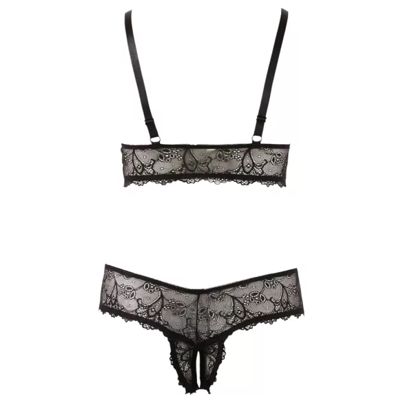 Cottelli - plus size čipková súprava spodnej bielizne - čierna - XXL