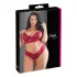 Cottelli Plus Size - erotická čipkovaná podprsenka set - červená - 3XL