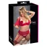Cottelli Plus Size - set erotickej bielizne - nastaviteľný - červený - 90E/XL