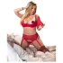 Cottelli Plus Size - set erotickej bielizne - nastaviteľný - červený - 95E/2XL