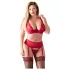Cottelli Plus Size - set erotickej bielizne - nastaviteľný - červený - 95E/2XL
