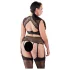 Cottelli Plus Size - erotická bielizeň set - čipka so štrasom - čierna