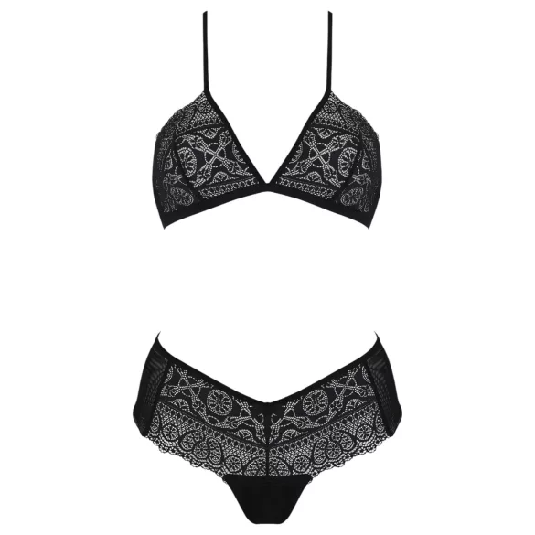 Passion Eco Kerria - čipkovaný bikini set (čierny)