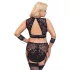 Cottelli Bondage Plus Size - čipkovaná podprsenka sada (čierna) - 4XL