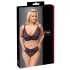 Cottelli Plus Size - priesvitný vzorovaný podprsenkový set (fialový)