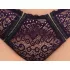 Cottelli Plus Size - priesvitný vzorovaný podprsenkový set (fialový)