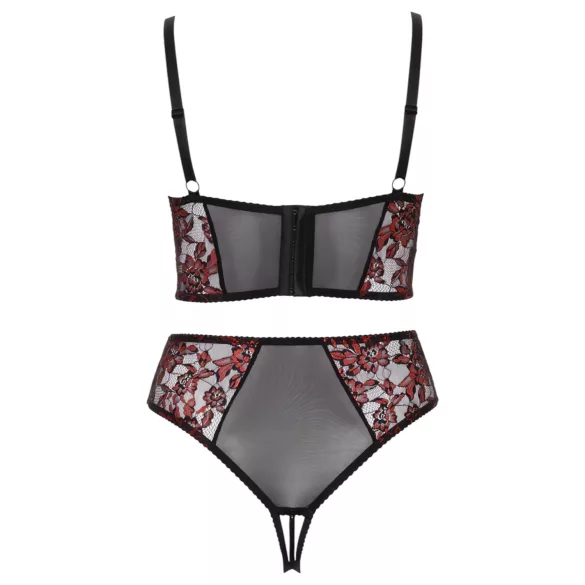 Cottelli - plus size erotická súprava - podprsenka a nohavičky - červená - 90C/XL