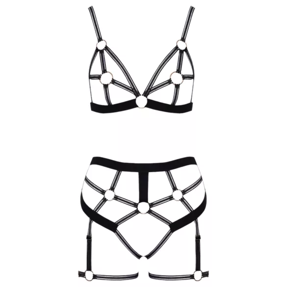 Cottelli - dvojdielny body postroj - čierny - XL