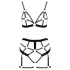 Cottelli - dvojdielny body postroj - čierny - XL