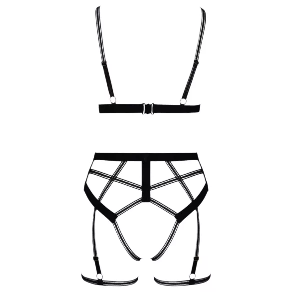Cottelli - dvojdielny body postroj - čierny - XL