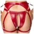 Cottelli Bondage - Lesklý set podprsenky a putá (červené) - M