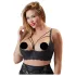 Cottelli Plus Size - podprsenka na ramienka s krúžkami - čierna