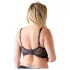 Cottelli Plus Size - podprsenka na ramienka s krúžkami - čierna - 90D