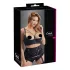 Cottelli Plus Size - podprsenka s ramienkami a krúžkami na pozdvihnutie pŕs (čierna) - 95E