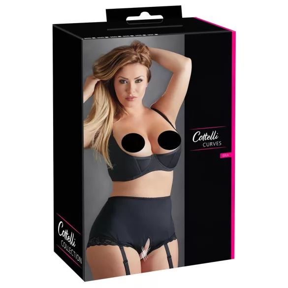 Cottelli - podprsenka s kosticami - plus size - čierna - 90D