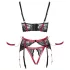 Cottelli Bondage - čipkovaná podprsenka set - matná červená
