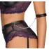 Cottelli Bondage - súprava podprsenky s putami na ruky - čierna/fialová - M