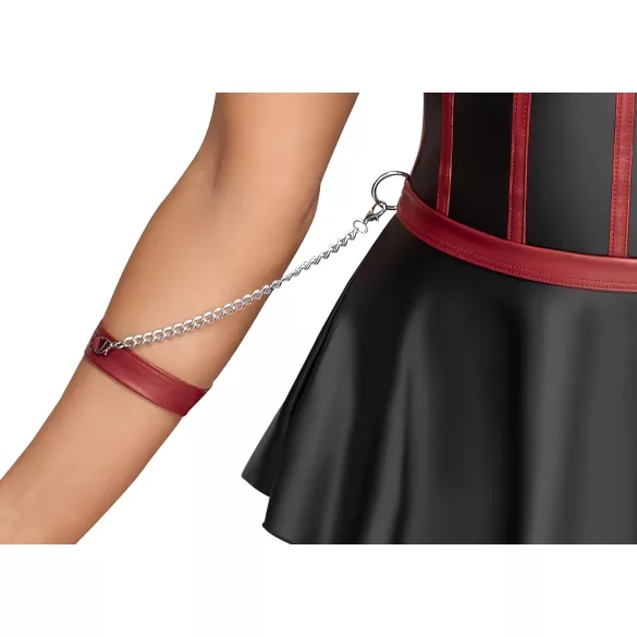 Cottelli Bondage - lesklá súprava a putá na ruky (čierne)