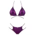 Obsessive Balitta - lesklé bikiny s pásikom okolo krku (fialová) - M