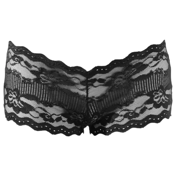 Cottelli - tangá nohavičky - čipkované - čierne - XL